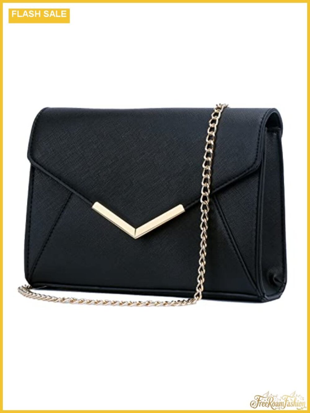 Faux Leather Clutch Purse with Detachable Chain Strap for Party Wedding Prom
